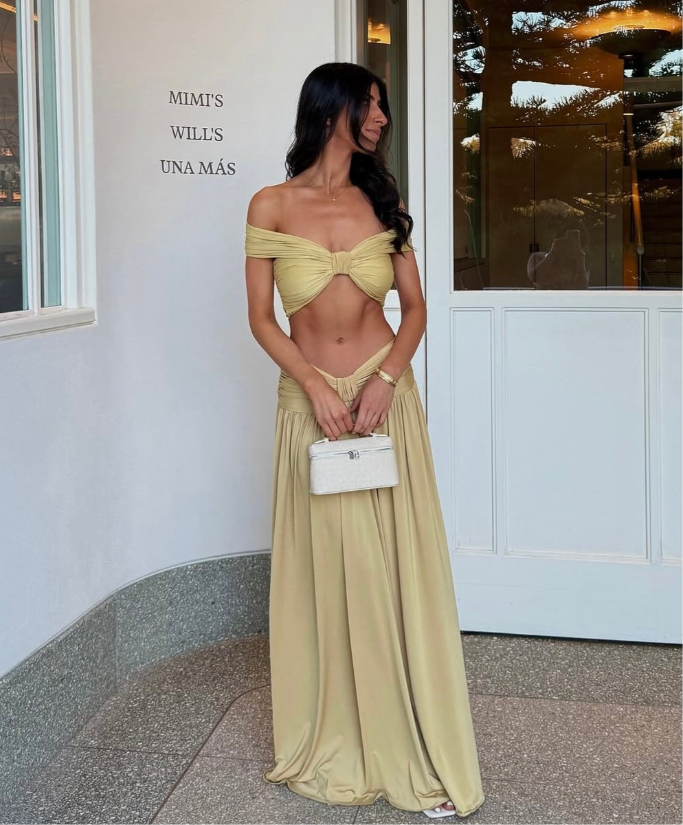 Jasmin Draped Two Piece Skirt Set