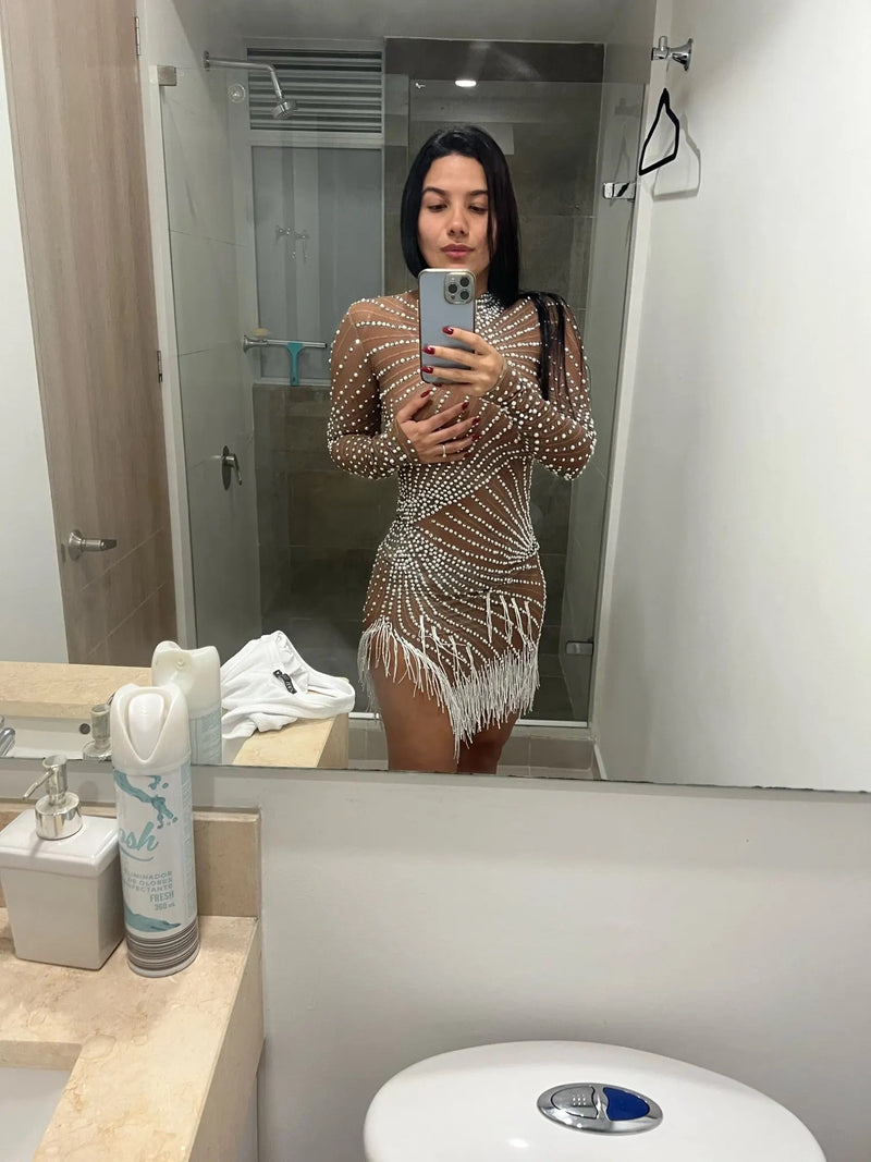 Hailie Crystal Embellished Mini Dress- PRE ORDER