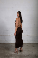 Mykonos Backless Maxi - CHOCOLATE PRE ORDER