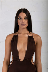 Mykonos Backless Maxi - CHOCOLATE PRE ORDER