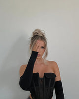 Strapless Pocket Corset - Black-  PRE ORDER